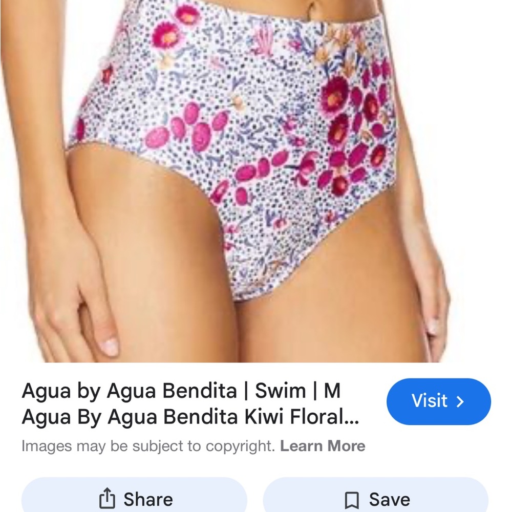Agua Bendita Floral High-Waisted Bikini Bottom